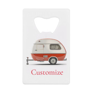 Classic Retro Teardrop Camper Thunder_Cove Credit Card Bottle Opener