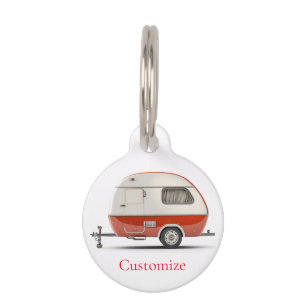 Classic Retro Teardrop Camper Thunder_Cove Pet Tag