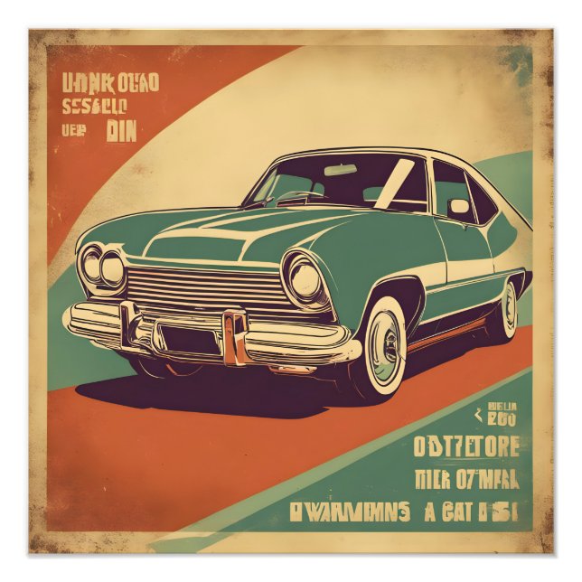 Classic retro vintage car poster (Front)