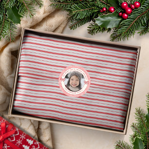 Classic Retro Vintage Red and White Striped  Tissue Paper