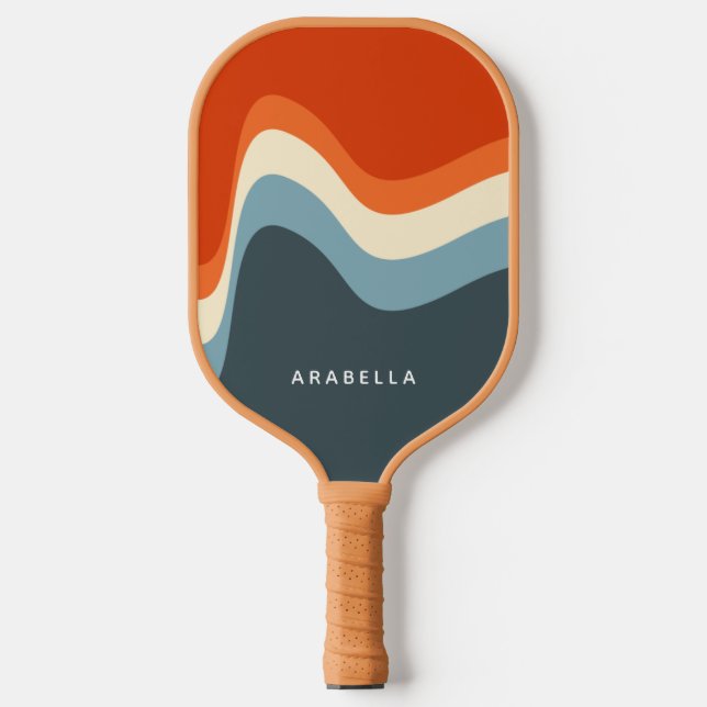 Classic Retro Wavy Lines Pickleball Paddle (Front)