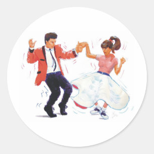 Classic Rock and Roll  Jive Dancing Classic Round Sticker