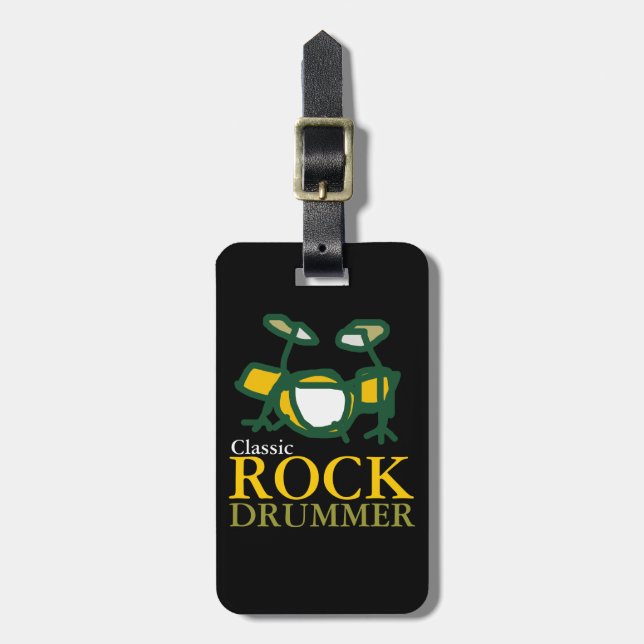 classic rock drummers luggage tag (Front Vertical)