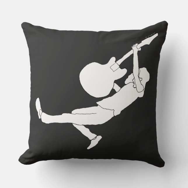 Classic Rock Guitar Throw Pillow (Front)