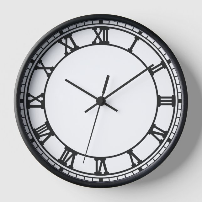 Classic Roman Numeral Wall Clock ⏳ Timeless Black  (Front)