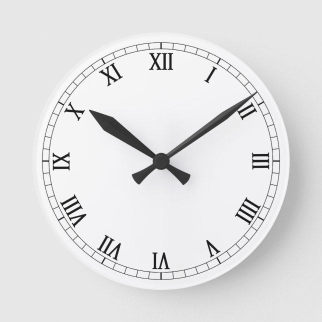 Classic Roman Numerals Round Clock (Front)