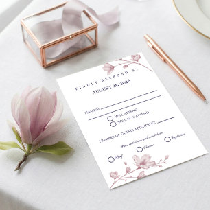 Classic Romantic Dusty Rose Floral Wedding RSVP Card