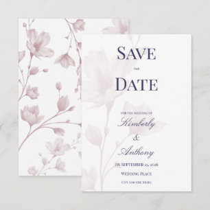 Classic Romantic Dusty Rose Floral Wedding Save The Date