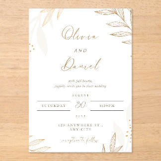 Classic & Romantic "Two souls, one heart, Acrylic Invitations