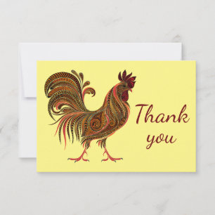 Classic Rooster Chicken Farm  Thank You Card
