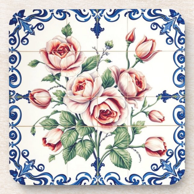 classic rose bouquet coaster (Front)