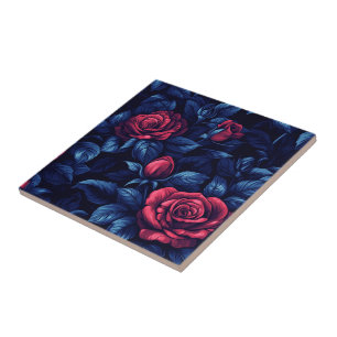 Classic Rose Ceramic Tiles For Rustic Kitchen
