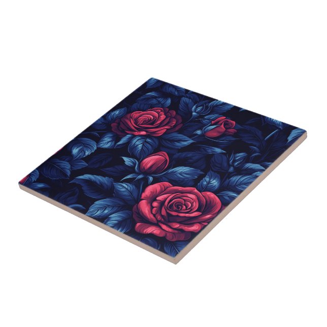 Classic Rose Ceramic Tiles  For Rustic Kitchen (Side)