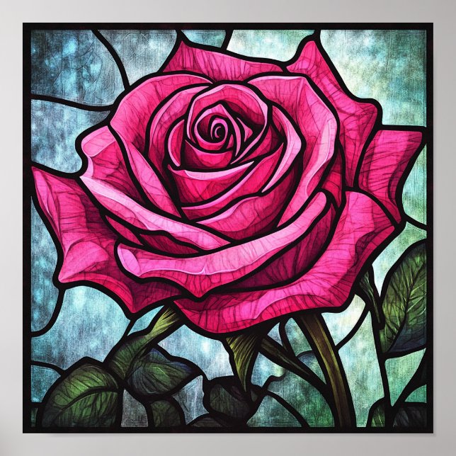 Classic Rose Floral Botanical Art Interior Decor (Front)