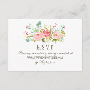 Classic Rose Garden Wedding RSVP Online Website Card