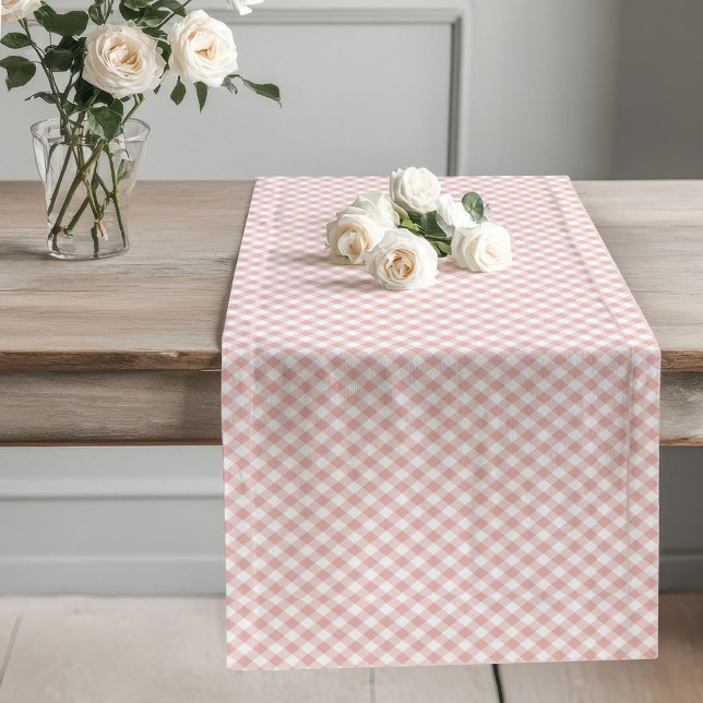 Classic Rose Gold Chequered Table Runner Parties (Classic Rose Gold Checkered Table Runner Parties)
