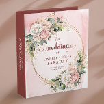 Classic Rose Gold Greenery Wedding Ring Binder<br><div class="desc">✅ For matching items search 216R in my collections ✅ Preserve your most treasured moments in this elegant wedding memory album and ring binder featuring rose gold accents, dusty pink and blush pink florals, and soft eucalyptus greenery. Designed with a romantic boho touch, it beautifully organizes photos, vows, and keepsakes...</div>