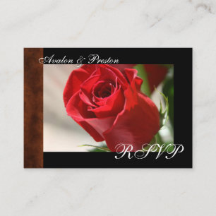 Classic Rose & Leather Look RSVP Card