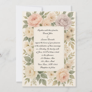 Classic Rose Photo Wedding Invitation