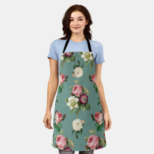 Classic Roses and Jade Apron