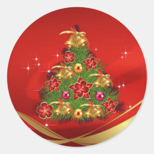 Classic Round Christmas Sticker/Christmas Tree Sticker