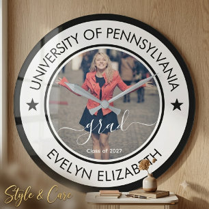 Classic Round Graduate Modern Calligraphy Stylish Large Clock
