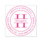 Classic Round Monogram Wedding Return Address