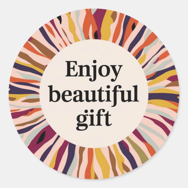 Classic Round Sticker Beautiful Gift design (Front)