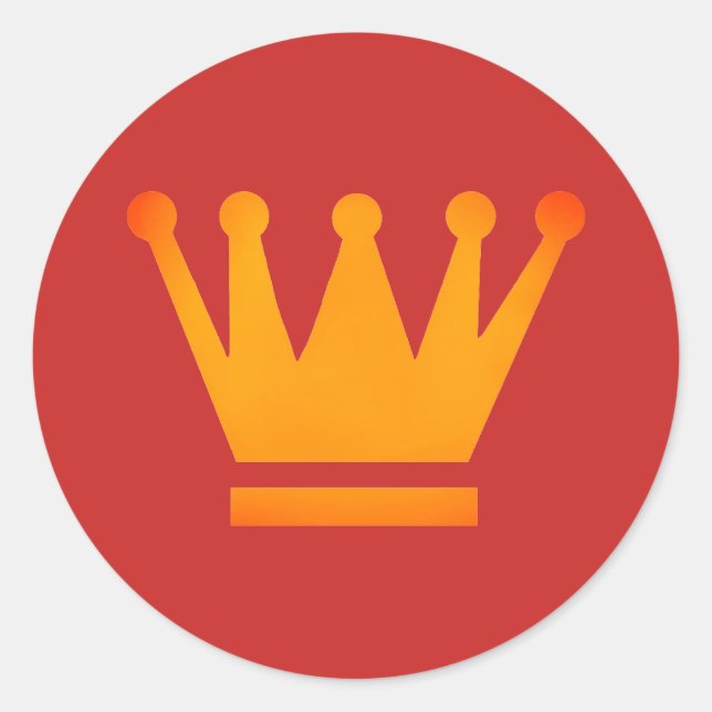 Classic Round Sticker Golden Crown (Front)