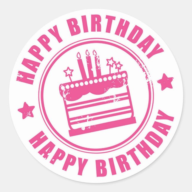 Classic Round Sticker/Happy Birthday Sticker (Front)