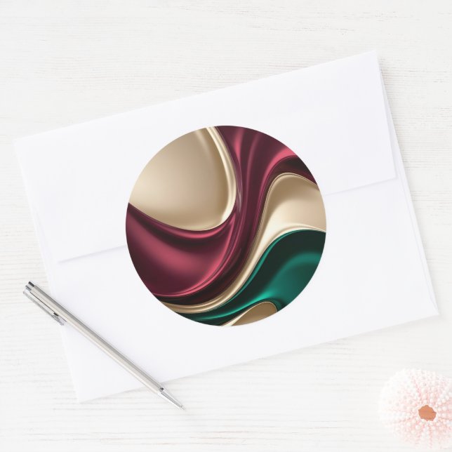 Classic round sticker in stylish graphic (Envelope)