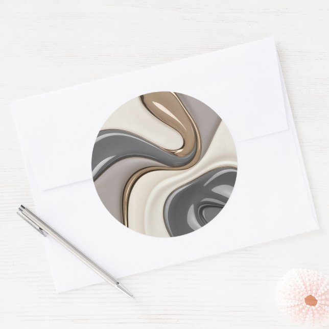 Classic round sticker in stylish graphic (Envelope)