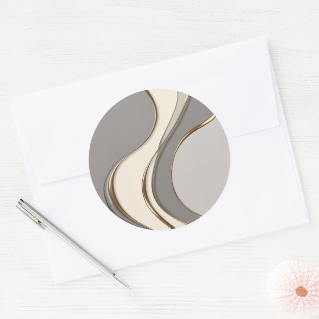 Classic round sticker in stylish graphic (Envelope)