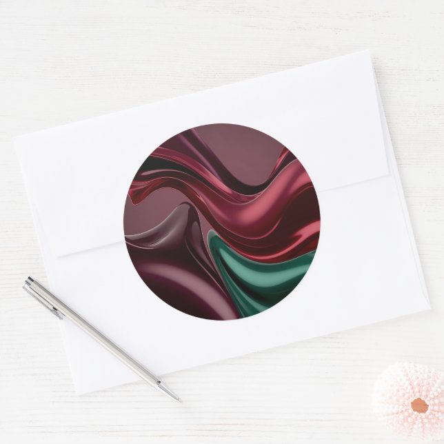 Classic round sticker in stylish graphic (Envelope)