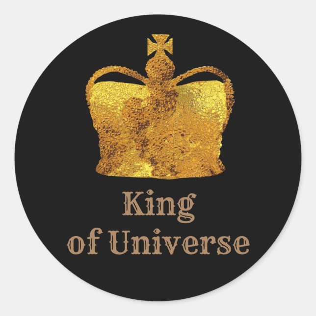 Classic Round Sticker King Of Universe (Front)