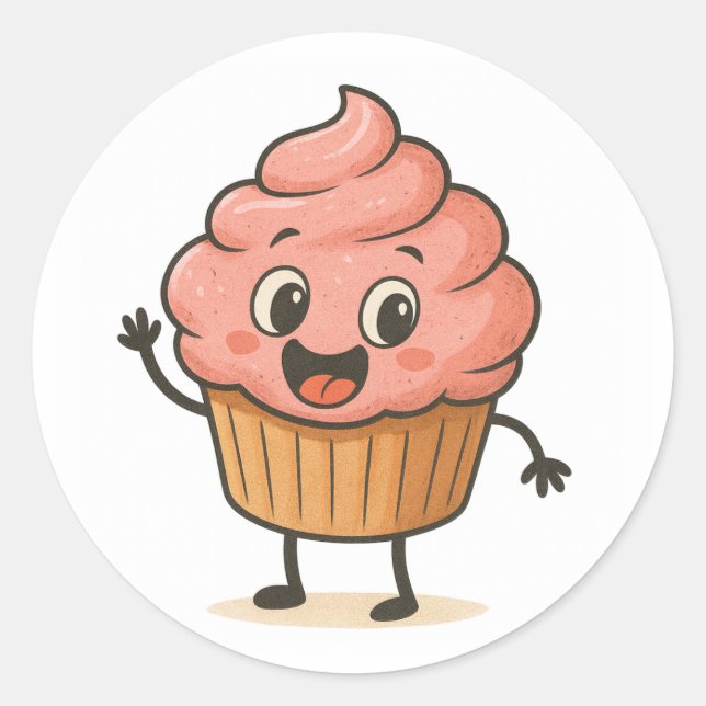 Classic Round Stickers Cute Design  (Front)