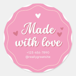 Classic Round Stickers Made With Love