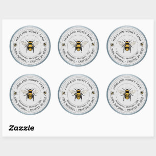 Classic Round Stickers Pure Honey Custom Level