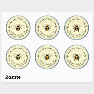 Classic Round Stickers Pure Honey Custom Sticker