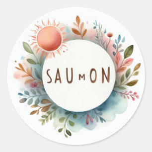 Classic round stickers (Salmon)