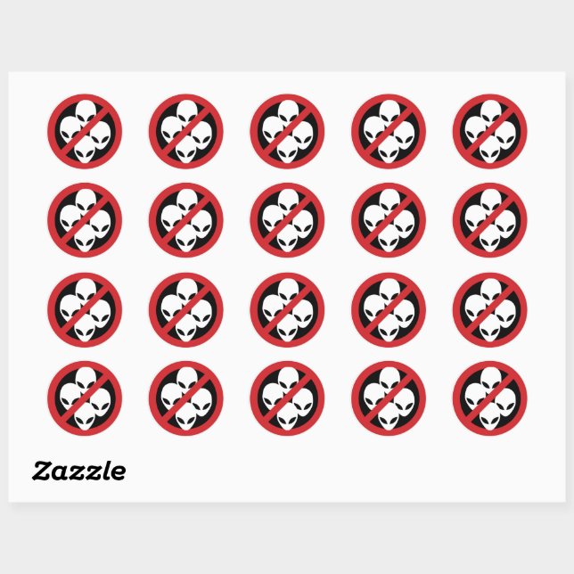 Classic Round Stickers – Space Alien Characters (Feuille)