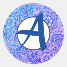 classic round stickers William Morris pattern