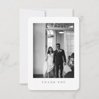 Classic Rounded Formal Wedding Photo Thank You Card