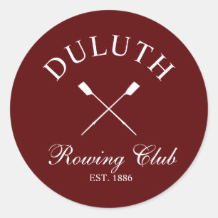 Classic Rowing Club Round Sticker