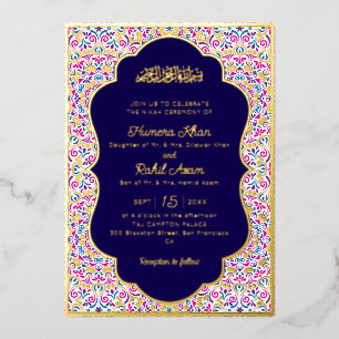 Classic Royal Blue Gold Accents Muslim Wedding