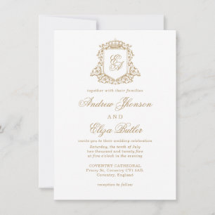 Classic Royal Gold Monogram Wedding Invitation
