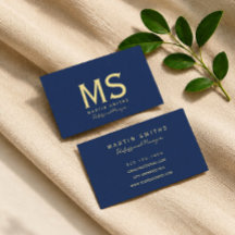 Classic royale blue simple business card