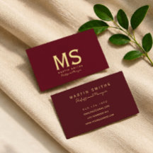 Classic royale burgundy simple business card
