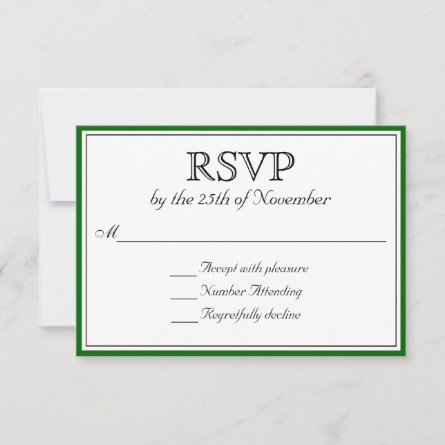 Classic RSVP with Dark Green Border (Front)