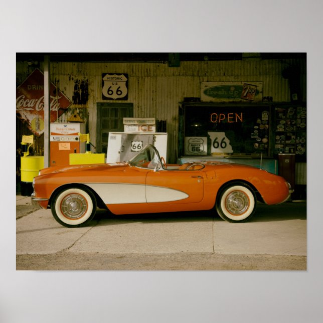 Classic RT 66 Gas Station Poster (Front)